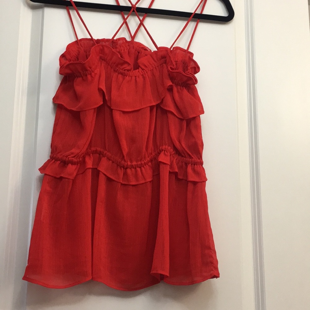 H&M Red Ruffled Top - Picture 9 of 10